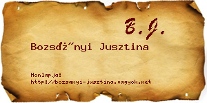 Bozsányi Jusztina névjegykártya